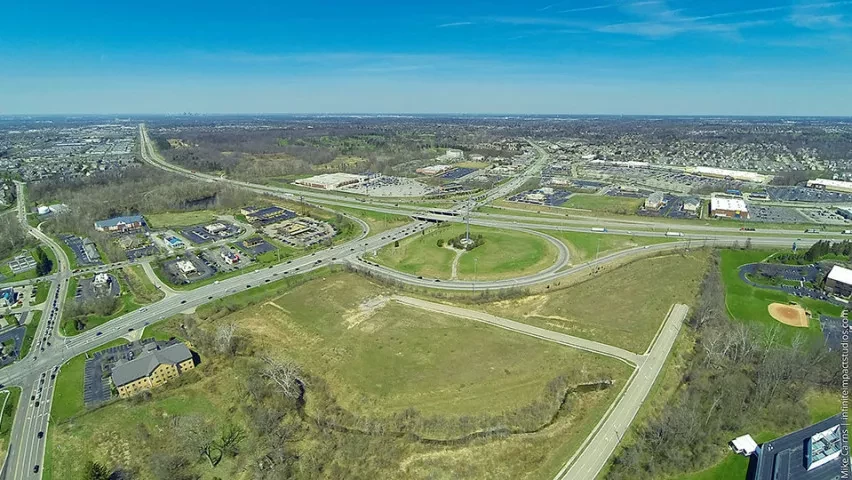 Aerial view of State Route 256 Hill Road